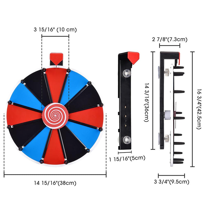 WinSpin 15" Prize Wheel DIY 12-Slot Wall Mounted