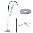 Yescom Teardrop Flag Pole Kit - 10 Sets, Base Type Options