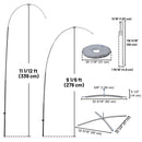 Yescom Teardrop Flag Pole Kit - 10 Sets, Base Type Options
