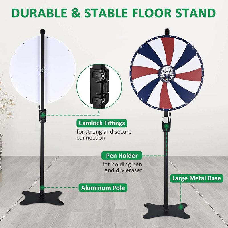 WinSpin 24" Floor Stand Tabletop Prize Wheel Bald Eagle Head