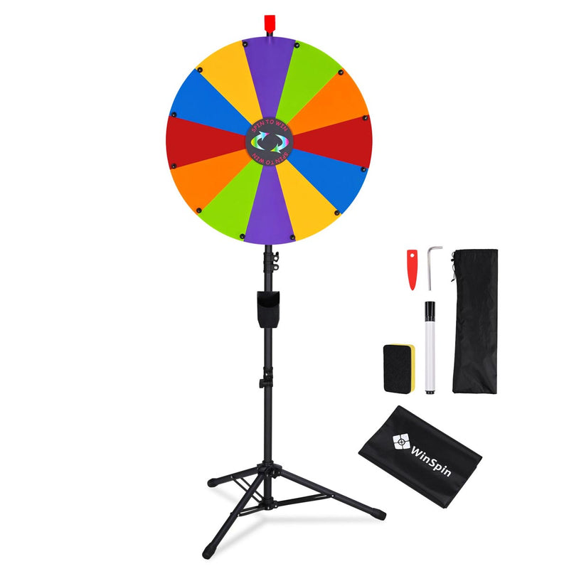 WinSpin 24" Modular Prize Wheel with Adjustable Height Stand 12-Slot