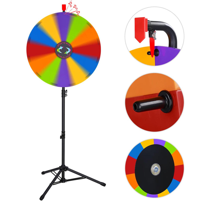WinSpin 24" Modular Prize Wheel with Adjustable Height Stand 12-Slot