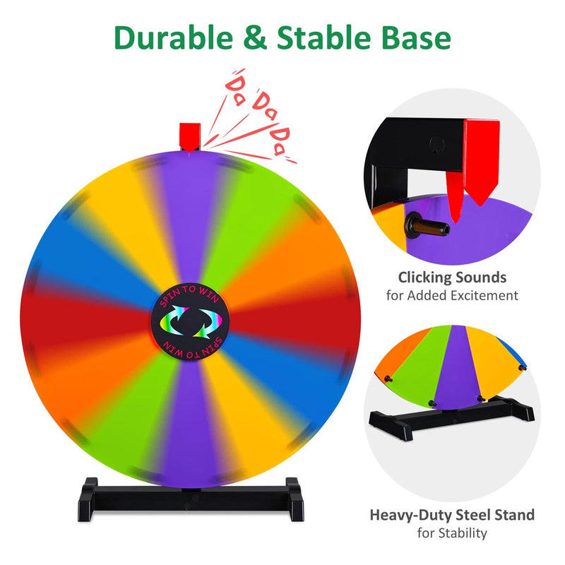 WinSpin 24" Modular Dry Erase Spin Wheel Customizable Color Slots(12)