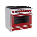 36 Inch Freestanding Custom Gas Range with 6 Sealed Burners Cooktop, Rapid Convection Oven, Natural Gas/LP Convertible - AK-G36N05A-1