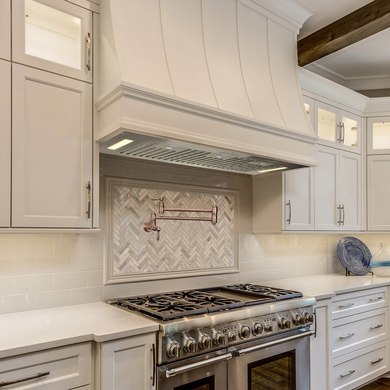 36“ Range Hood Insert, 600 CFM Built-in Stainless Steel Kitchen Hood with LED Lights - AK-HOOD-36