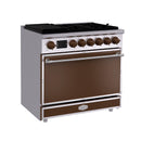 36 Inch Freestanding Custom Gas Range with 6 Sealed Burners Cooktop, Rapid Convection Oven, Natural Gas/LP Convertible - AK-G36N05A-3