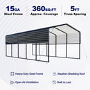 12'x30' Metal Carport with Corrugated Roof