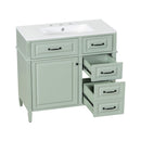 Nuvia 36-Inch Freestanding Bathroom Vanity With Ceramic Sink And Storage Cabinets [Faucet Not Included] (SAK41792)