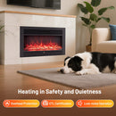 33/36-Inch Electric Fireplace Insert 750W/1500W Recessed Fireplace Heater by LJGDeals