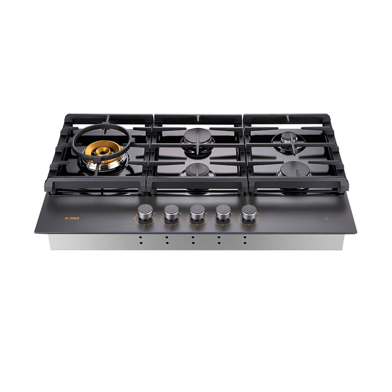 36" Anti-glare Glass Tri-Ring Gas Cooktop Series | GLG36501