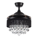 36" Bangaiore Modern Downrod Mount Crystal Ceiling Fan with Lighting and Remote Control