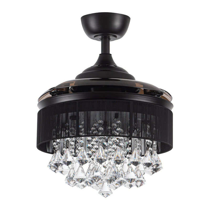 36" Bangaiore Modern Downrod Mount Crystal Ceiling Fan with Lighting and Remote Control