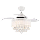 36" Bangaiore Modern Downrod Mount Crystal Ceiling Fan with Lighting and Remote Control