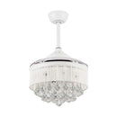 36" Bangaiore Modern Downrod Mount Crystal Ceiling Fan with Lighting and Remote Control