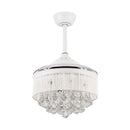 36" Bangaiore Modern Downrod Mount Crystal Ceiling Fan with Lighting and Remote Control