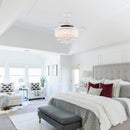 36" Bangaiore Modern Downrod Mount Crystal Ceiling Fan with Lighting and Remote Control