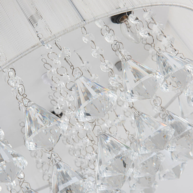 36" Bangaiore Modern Downrod Mount Crystal Ceiling Fan with Lighting and Remote Control