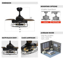 36" Benally Industrial Downrod Mount Ceiling Fan with Lighting and Remote Control