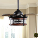 36" Caselli Industrial Downrod Mount Ceiling Fan with Lighting and Remote Control
