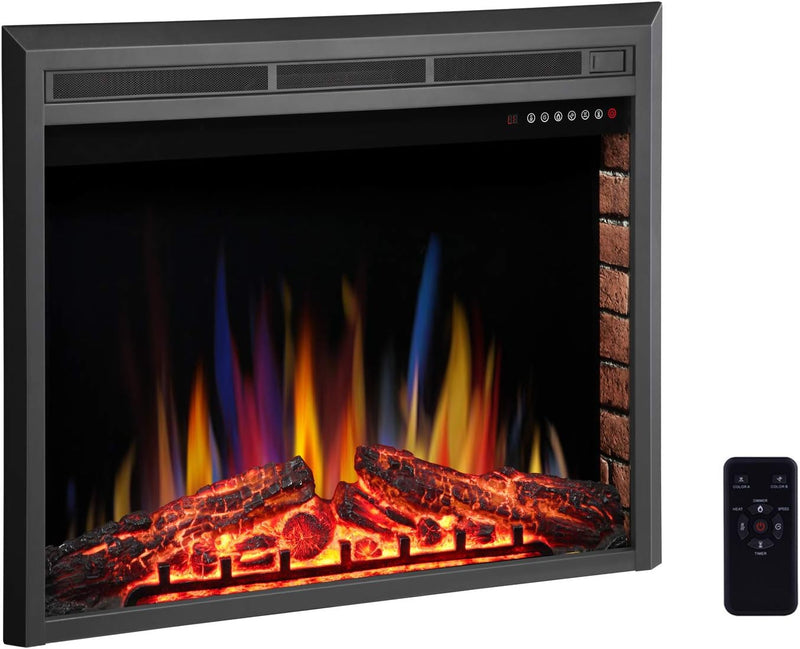37 Inch Electric Fireplace Insert Adjuatble Flame Colors 939BXB