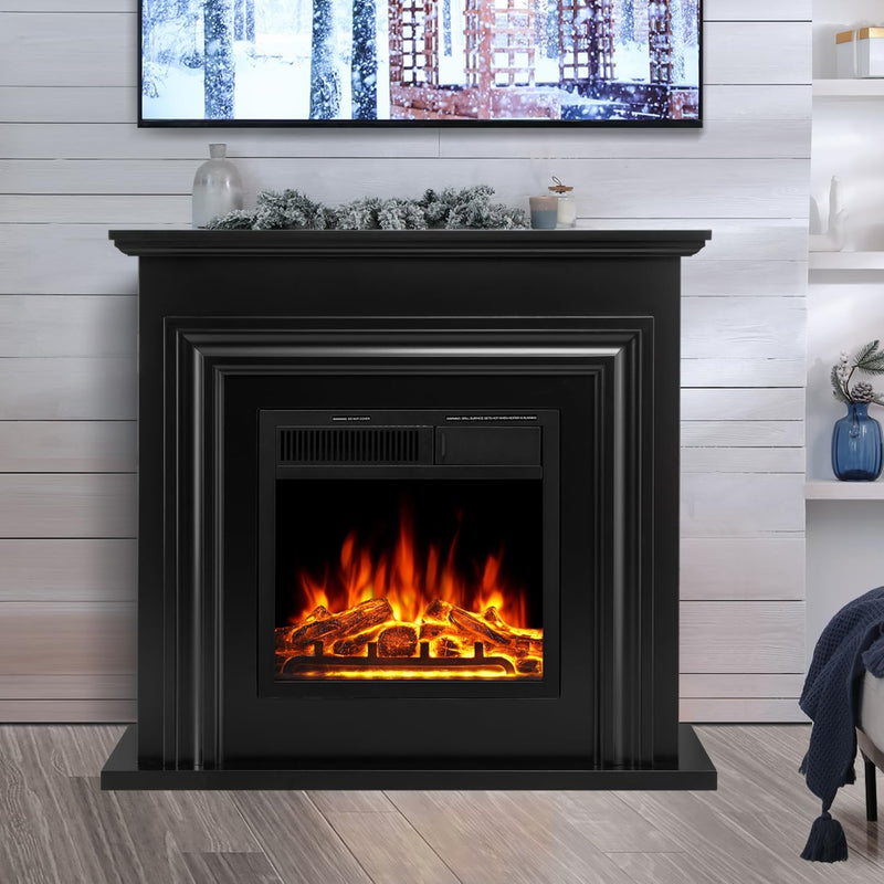 36 Inch Electric Fireplace Mantel Wooden Surround Firebox M1804