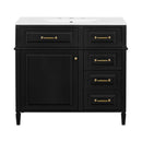 Nuvia 36-Inch Freestanding Bathroom Vanity With Ceramic Sink And Storage Cabinets [Faucet Not Included] (SAK41792)
