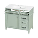 Nuvia 36-Inch Freestanding Bathroom Vanity With Ceramic Sink And Storage Cabinets [Faucet Not Included] (SAK41792)