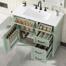 Nuvia 36-Inch Freestanding Bathroom Vanity With Ceramic Sink And Storage Cabinets [Faucet Not Included] (SAK41792)