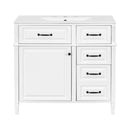 Nuvia 36-Inch Freestanding Bathroom Vanity With Ceramic Sink And Storage Cabinets [Faucet Not Included] (SAK41792)