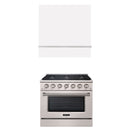 Akicon 36" Stainless Steel Range Hood with 600 CFM Insert & 6-Burner Gas Range Combo – Powerful Ventilation, Convection Oven, Multiple Finishes