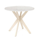 36-Inch Mid Century Modern Kitchen Table with Faux Marble Tabletop and Solid Rubber Wood Legs by LJGDeals