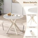 36-Inch Mid Century Modern Kitchen Table with Faux Marble Tabletop and Solid Rubber Wood Legs by LJGDeals