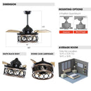 36" Mirelle Farmhouse Downrod Mount Ceiling Fan with Lighting and Remote Control