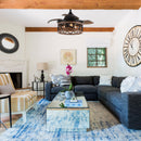 36" Mirelle Farmhouse Downrod Mount Ceiling Fan with Lighting and Remote Control