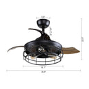 36" Pickett Industrial Downrod Mount Ceiling Fan with Lighting and Remote Control