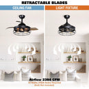 36" Pickett Industrial Downrod Mount Ceiling Fan with Lighting and Remote Control