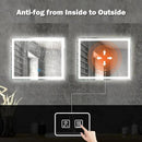 36 x 24  Inch Center Glow LED Bathroom Mirror