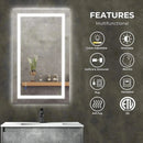 36 x 24  Inch Center Glow LED Bathroom Mirror