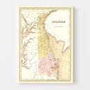 Vintage Map of Delaware 1838