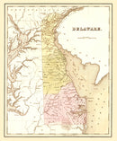 Vintage Map of Delaware 1838
