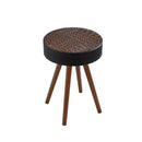 Round Coffee Table With Carved Top For Living Room