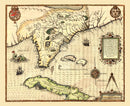 Vintage Map of Florida 1591