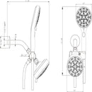 Multi Function Dual Shower Head 4.7" Rain Showerhead & 8 Function Hand Shower System - Brushed Nickel by HouseOfZazla