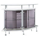 Gideon Curved Glass Top Home Bar Cabinet White High Gloss