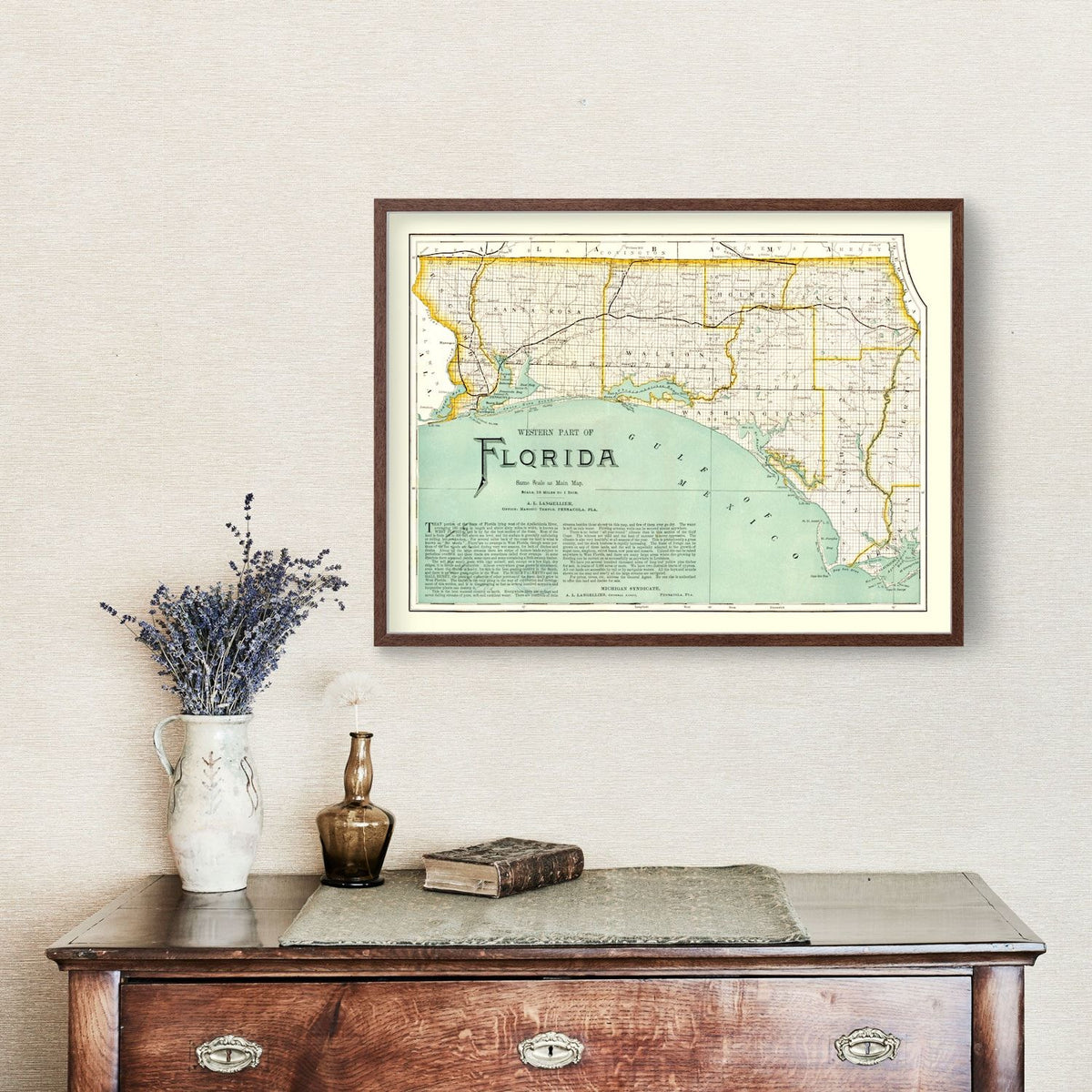 Vintage Map of Florida 1890, photo 3 of 5