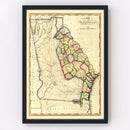 Vintage Map of Georgia 1810
