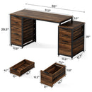 Computer Desk With 8 Drawers And Reversible File Cabinet by HouseOfZazla