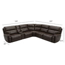 Brazil - Power Sectional With Adjustable Headrest & Footrest - Dark Brown by HouseOfZazla