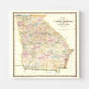 Vintage Map of Georgia 1848