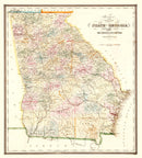 Vintage Map of Georgia 1848